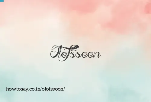 Olofssoon