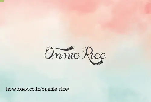 Ommie Rice