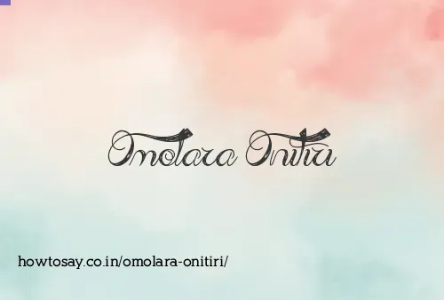 Omolara Onitiri