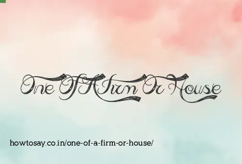 One Of A Firm Or House