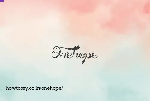 Onehope