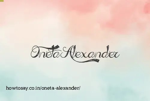 Oneta Alexander