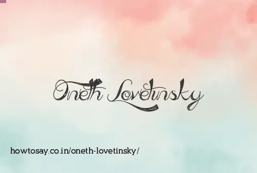 Oneth Lovetinsky
