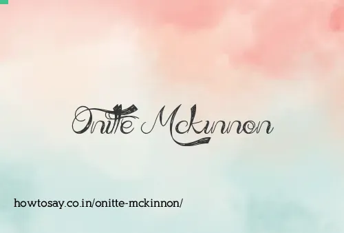 Onitte Mckinnon