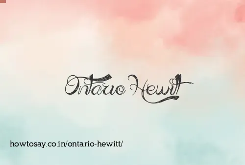 Ontario Hewitt