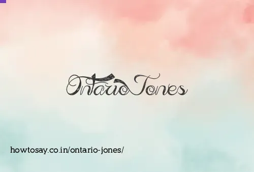 Ontario Jones