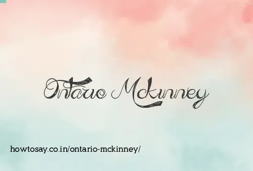 Ontario Mckinney