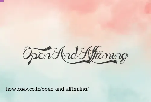 Open And Affirming