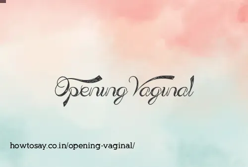 Opening Vaginal