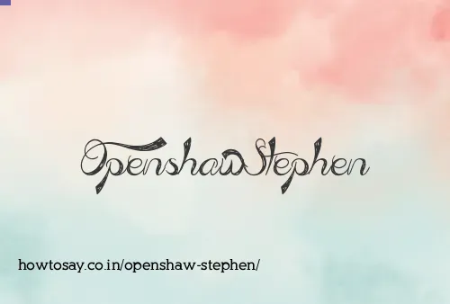 Openshaw Stephen