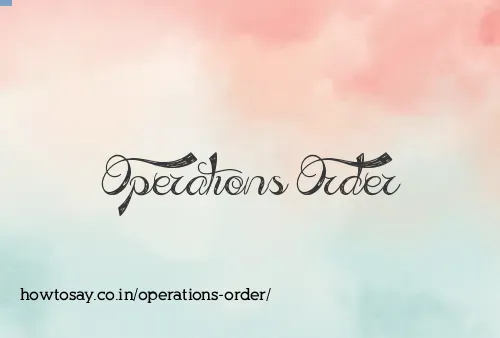 Operations Order