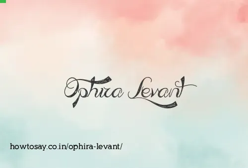 Ophira Levant