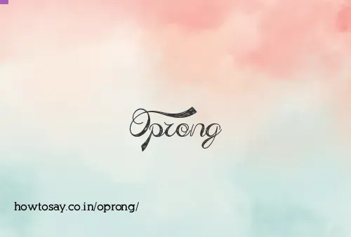 Oprong