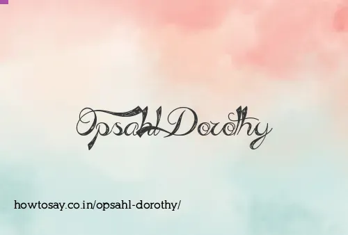 Opsahl Dorothy