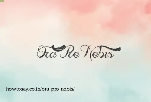 Ora Pro Nobis