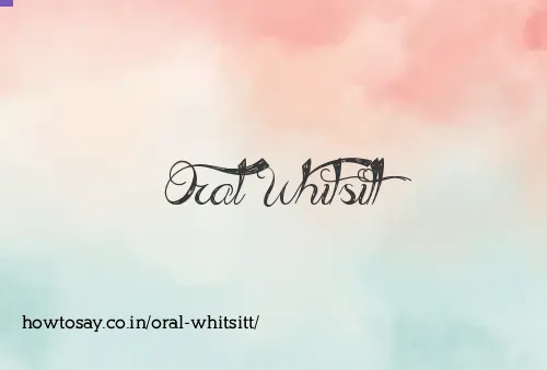 Oral Whitsitt
