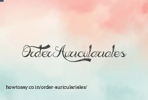 Order Auriculariales