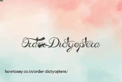 Order Dictyoptera