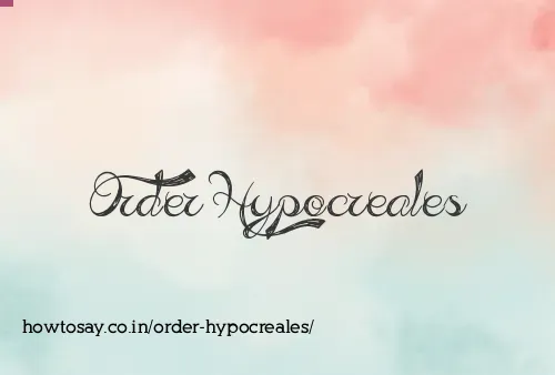 Order Hypocreales