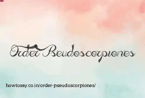 Order Pseudoscorpiones
