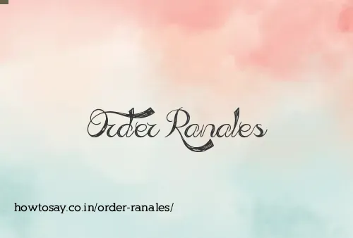 Order Ranales