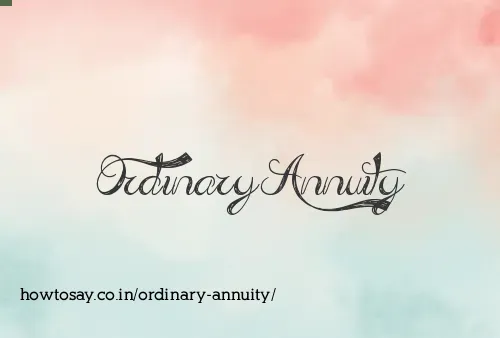 Ordinary Annuity