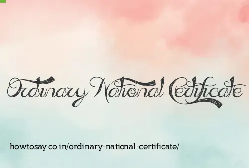 Ordinary National Certificate