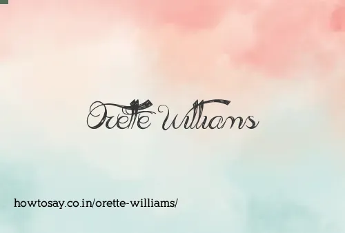 Orette Williams