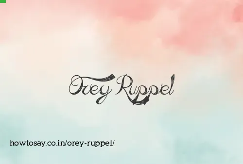Orey Ruppel