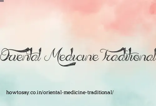 Oriental Medicine Traditional