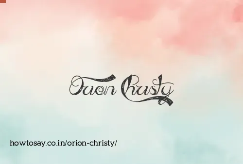 Orion Christy