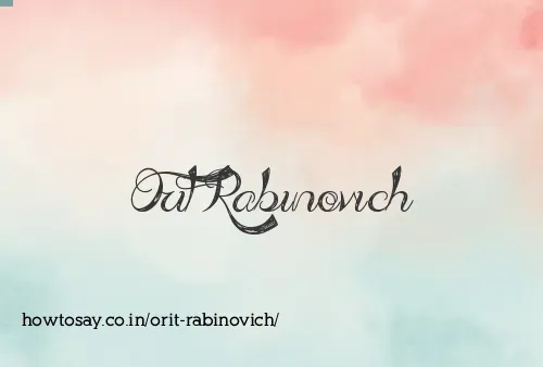 Orit Rabinovich