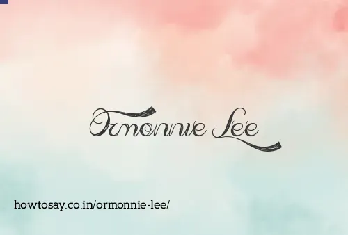 Ormonnie Lee