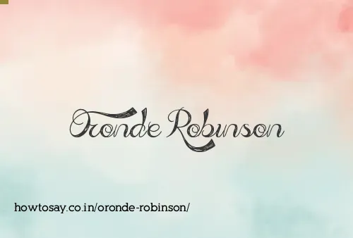 Oronde Robinson