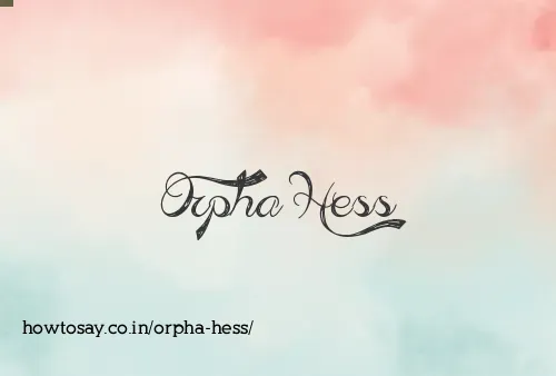 Orpha Hess