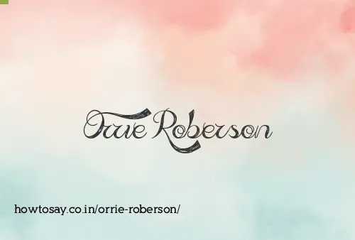 Orrie Roberson