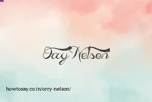 Orry Nelson