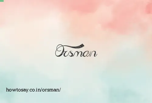 Orsman