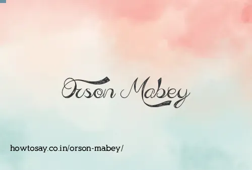 Orson Mabey
