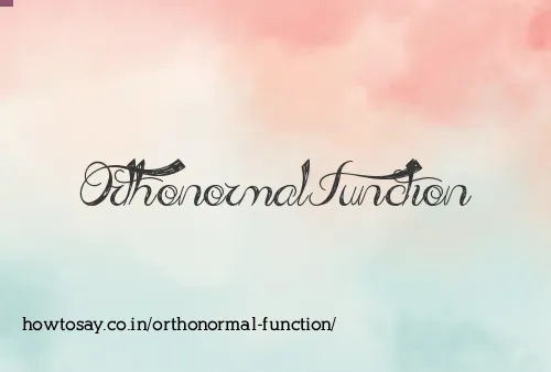 Orthonormal Function