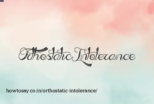 Orthostatic Intolerance