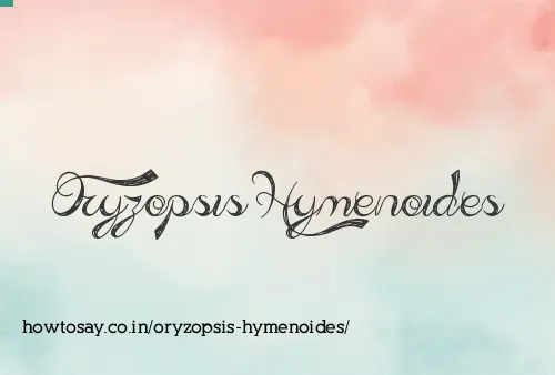 Oryzopsis Hymenoides