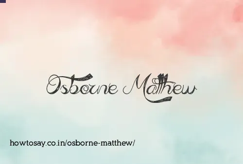 Osborne Matthew