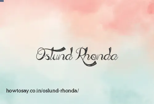 Oslund Rhonda