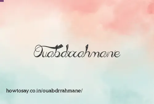 Ouabdrrahmane