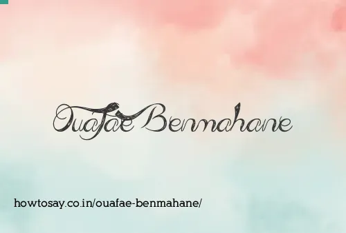 Ouafae Benmahane