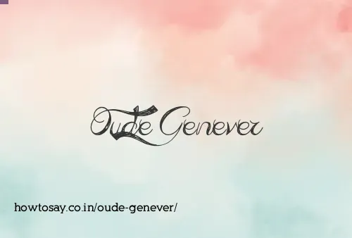 Oude Genever