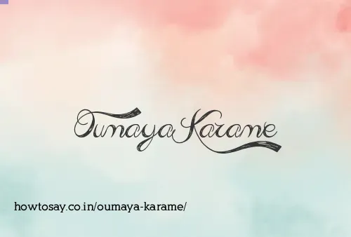 Oumaya Karame