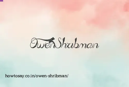 Owen Shribman