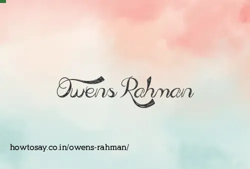 Owens Rahman